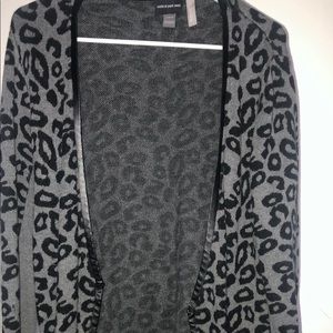 Leopard print maternity cardigan